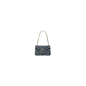 MANHATTAN SMALL SHOULDER BAG IN BOX SAINT LAURENT LEATHER